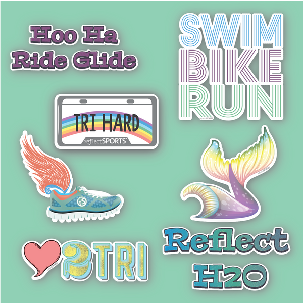 Triathlon Sticker Pack - 7 Stickers