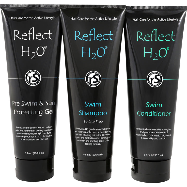 Swimmer's Shampoo, Swimming Conditioner and Pre-Swimming & Sun Protecting Gel