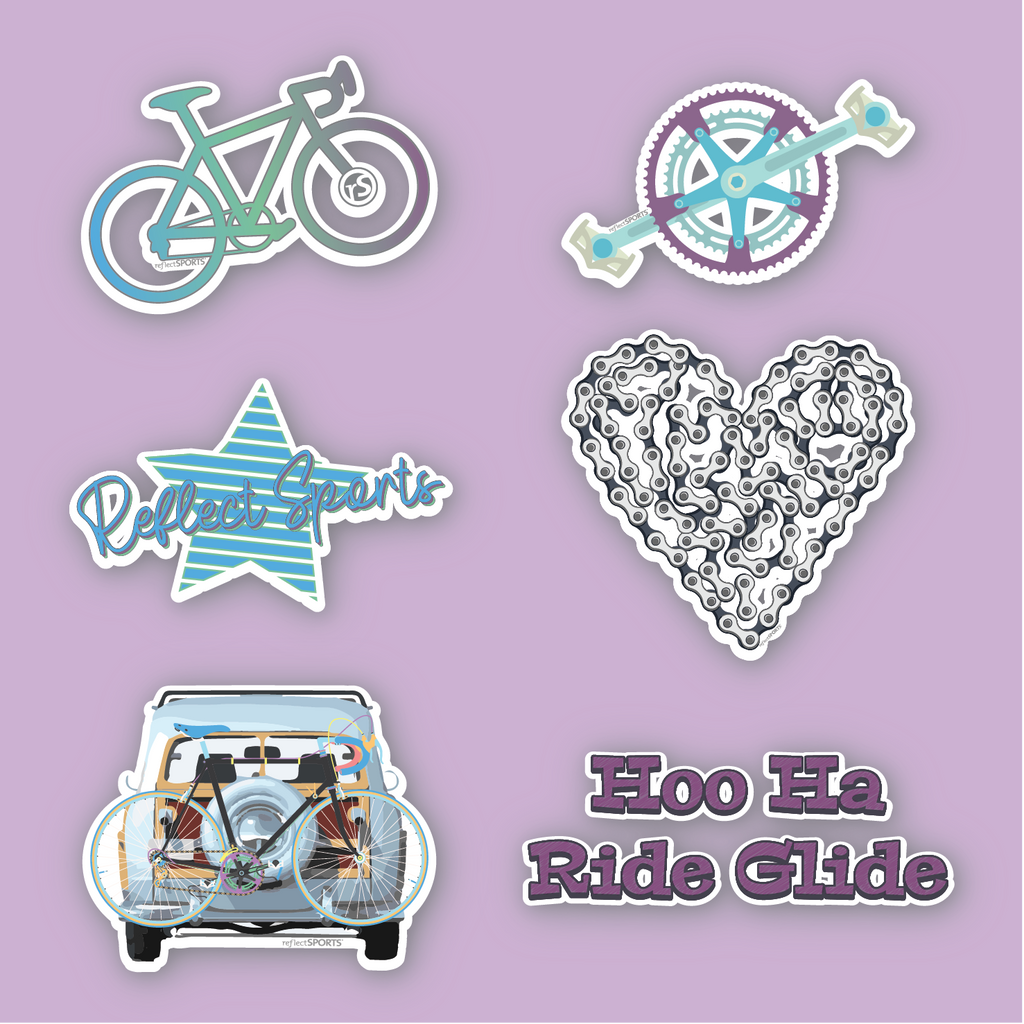 Cycling Sticker Pack - 6 Stickers – Reflect Sports